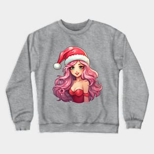 Pink Haired Girl - Christmas Crewneck Sweatshirt